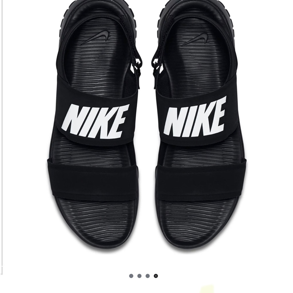 Nike Tanjun Black Slingback Ankle Strap Footbed Slide - Sz W 10